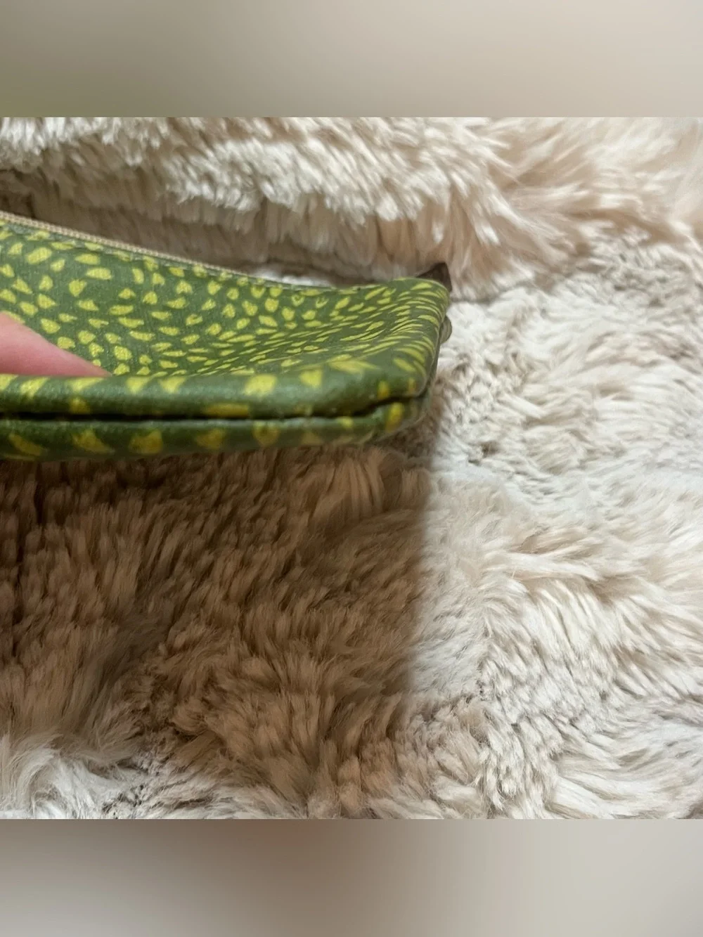 Green Patterned Zip Pouch Clutch - Women's Bag 02-16